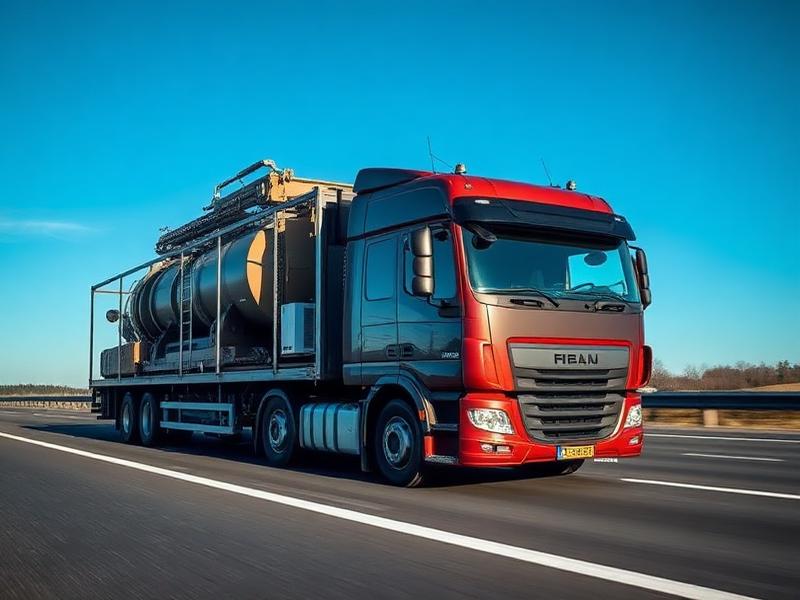 Tung lastbil under specialtransport